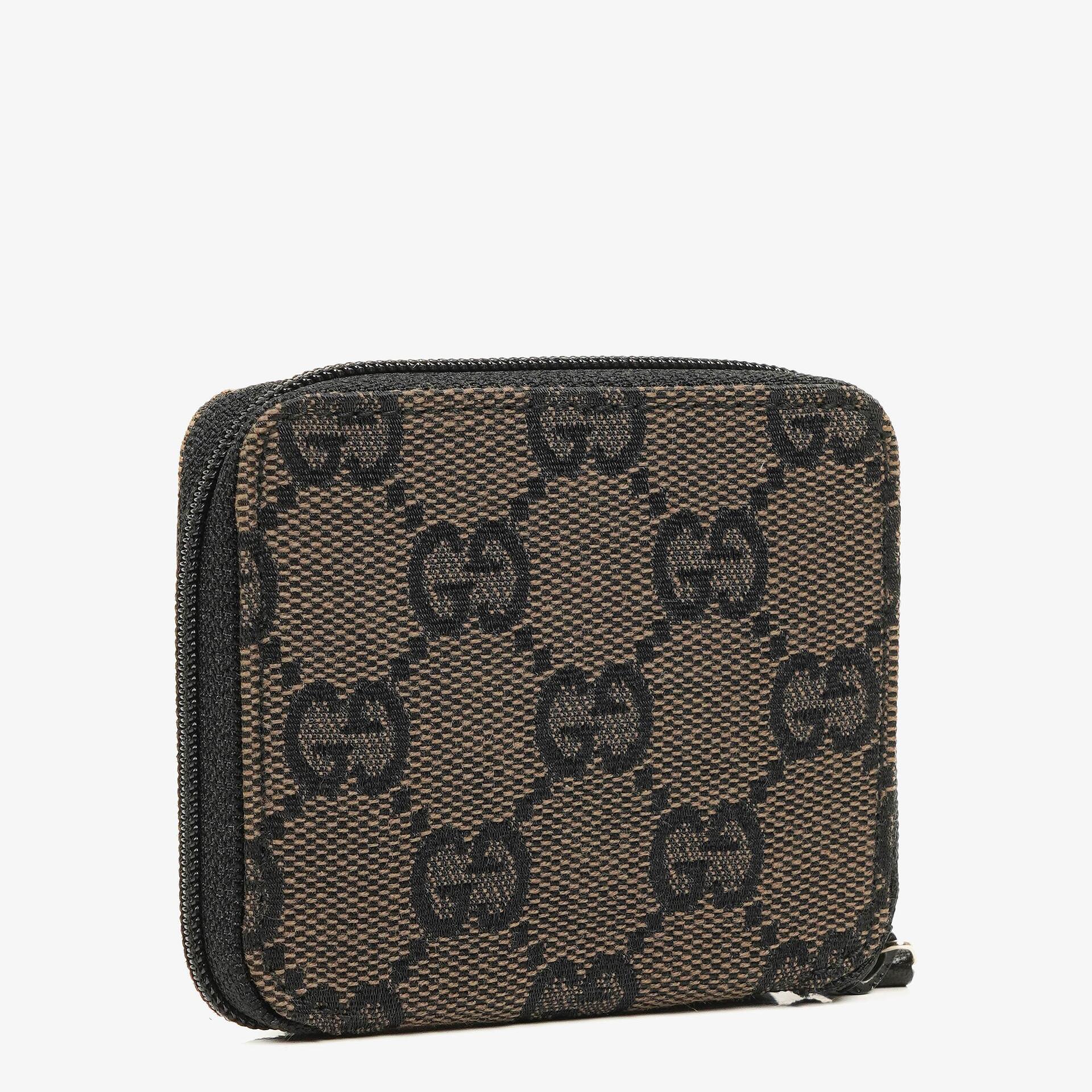 Gucci Vintage Black/Brown GG Canvas Coin Purse