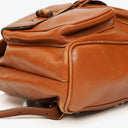 Gucci Vintage Brown Leather Bamboo Backpack