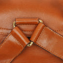 Gucci Vintage Brown Leather Bamboo Backpack