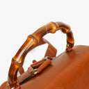 Gucci Vintage Brown Leather Bamboo Backpack