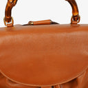 Gucci Vintage Brown Leather Bamboo Backpack