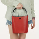 Gucci Vintage Bucket Bag in Red Leather with Pouch
