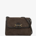 Gucci Vintage Horsebit 1955 Brown Suede Leather Bag