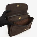 Gucci Vintage Horsebit 1955 Brown Suede Leather Bag