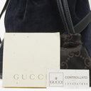Gucci Vintage Horsebit Navy Suede And Leather Drawstring Bucket Bag