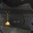 Gucci Vintage Horsebit Navy Suede And Leather Drawstring Bucket Bag
