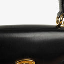 Gucci Vintage Kelly Lady Lock Convertible Black Leather Shoulder Bag