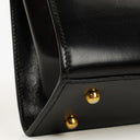 Gucci Vintage Kelly Lady Lock Convertible Black Leather Shoulder Bag