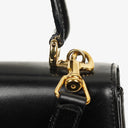 Gucci Vintage Kelly Lady Lock Convertible Black Leather Shoulder Bag