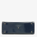 Gucci Vintage Patent Leather Navy Diana Bamboo Tote