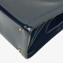 Gucci Vintage Patent Leather Navy Diana Bamboo Tote