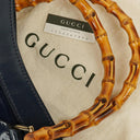 Gucci Vintage Patent Leather Navy Diana Bamboo Tote