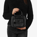 Gucci Vintage Two-Way Small Black Leather Crossbody Bag