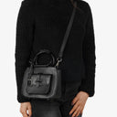 Gucci Vintage Two-Way Small Black Leather Crossbody Bag