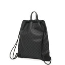 Gucci Web GG Supreme Monogram And Leather Drawstring Black Backpack