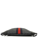 Gucci Web GG Supreme Monogram And Leather Drawstring Black Backpack