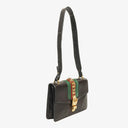 Gucci Web Sylvie Black Leather Shoulder Bag