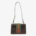 Gucci Web Sylvie Black Leather Shoulder Bag