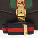 Gucci Web Sylvie Black Leather Shoulder Bag