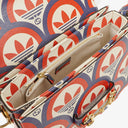 Gucci X ADIDAS Shangai Small Horsebit 1955 Calfskin Web Trefoil Interlocking G Red White Blue Shoulder Bag