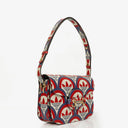 Gucci X ADIDAS Shangai Small Horsebit 1955 Calfskin Web Trefoil Interlocking G Red White Blue Shoulder Bag