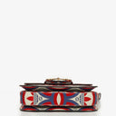 Gucci X ADIDAS Shangai Small Horsebit 1955 Calfskin Web Trefoil Interlocking G Red White Blue Shoulder Bag