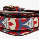 Gucci X ADIDAS Shangai Small Horsebit 1955 Calfskin Web Trefoil Interlocking G Red White Blue Shoulder Bag