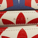 Gucci X ADIDAS Shangai Small Horsebit 1955 Calfskin Web Trefoil Interlocking G Red White Blue Shoulder Bag
