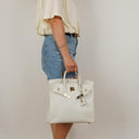 Hermès Birkin 32 Haut à Courroies Off White Leather With Gold Hardware