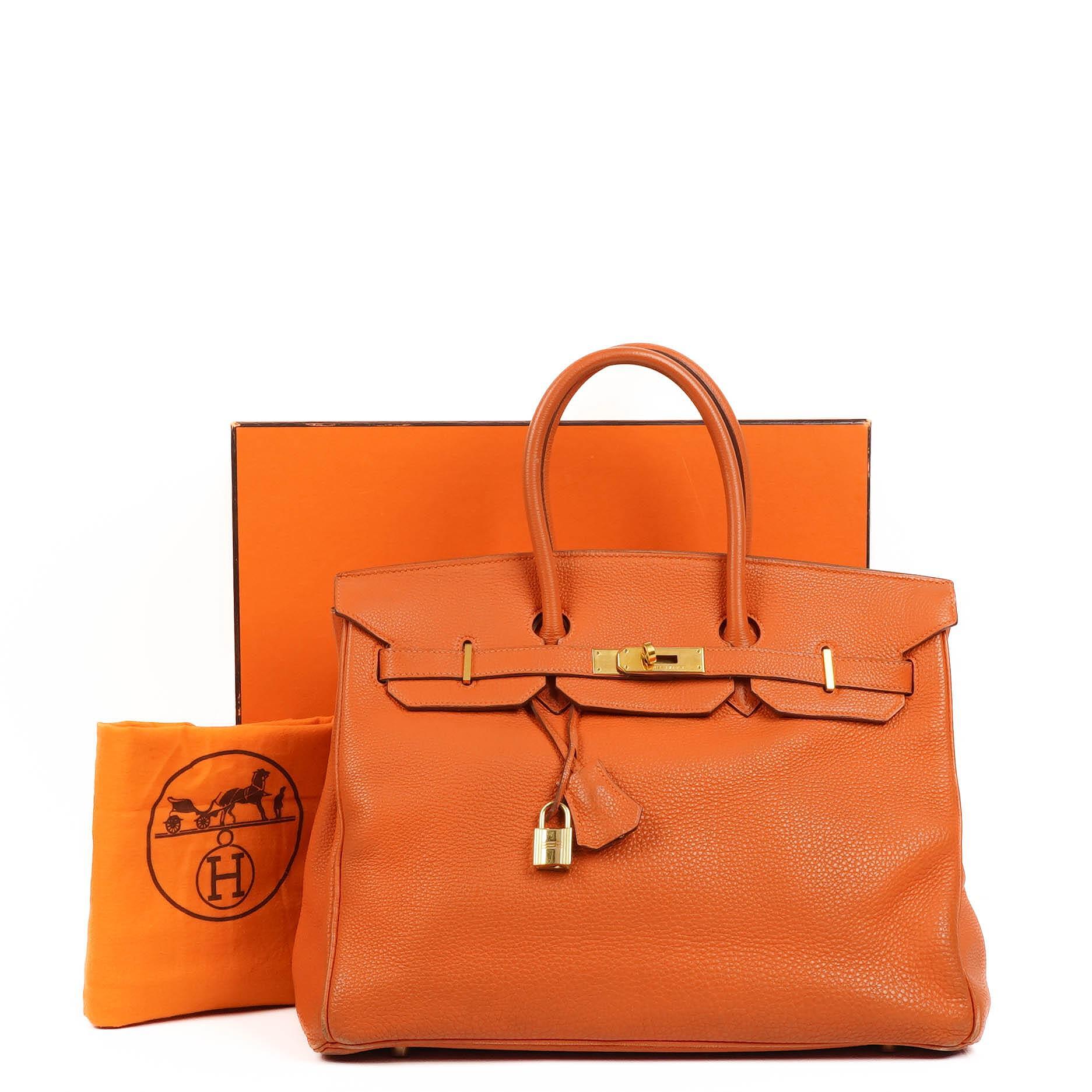 Hermes Birkin 35 Orange Togo With Gold Hardware
