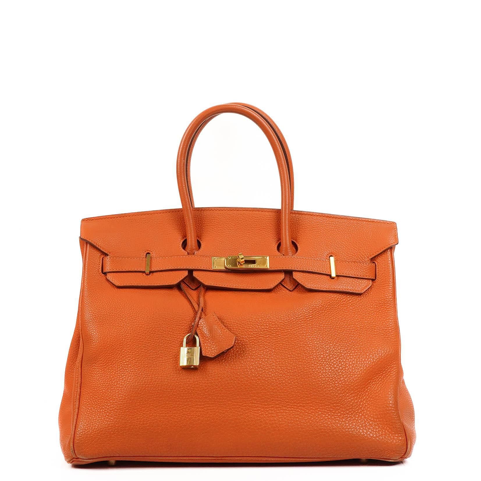 Hermes Birkin 35 Orange Togo With Gold Hardware
