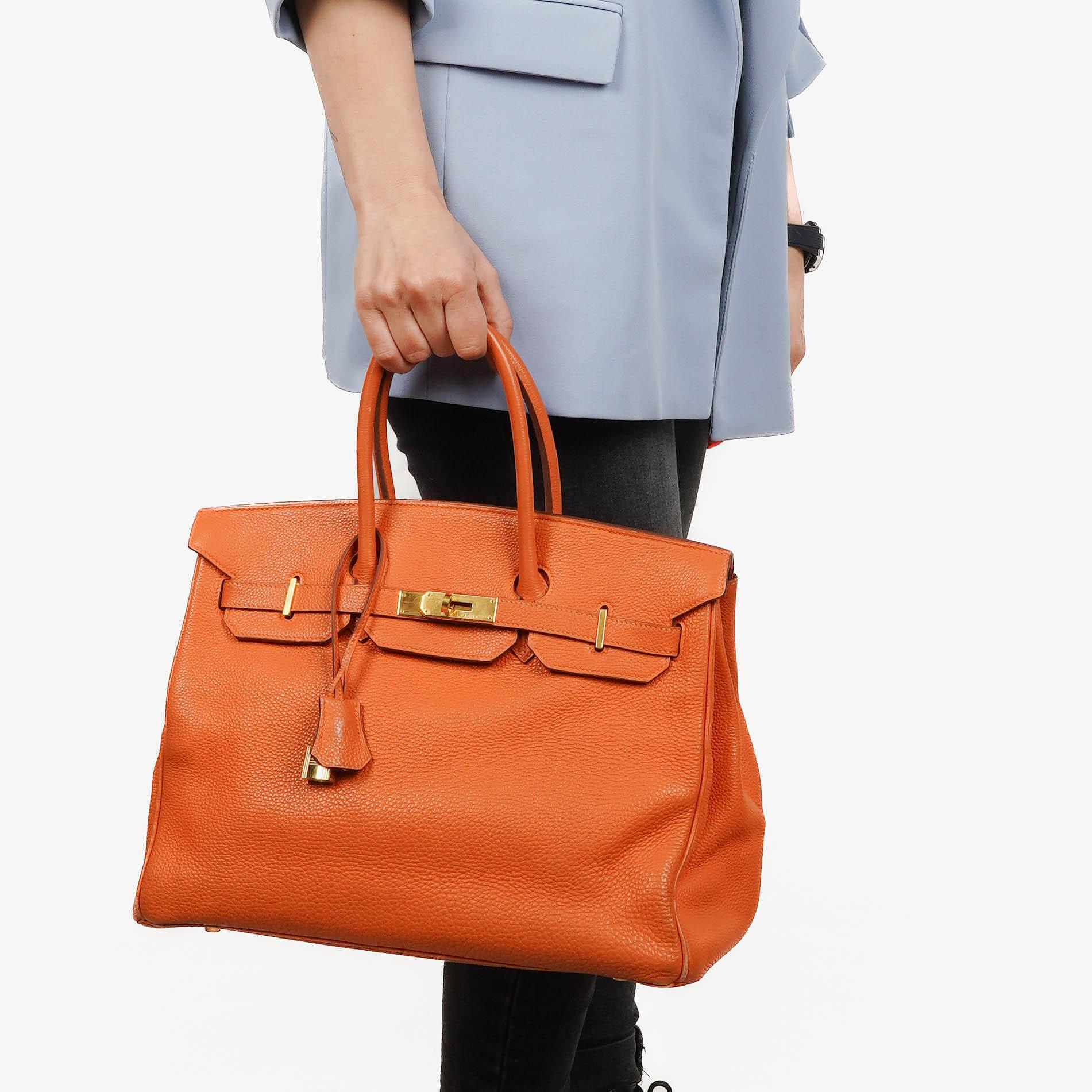 Hermes Birkin 35 Orange Togo With Gold Hardware
