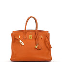 Hermes Birkin 35 Orange Togo With Gold Hardware