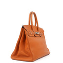Hermes Birkin 35 Orange Togo With Paladium Hardware