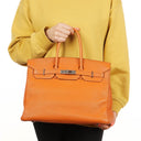 Hermes Birkin 35 Orange Togo With Paladium Hardware
