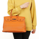 Hermes Birkin 35 Orange Togo With Paladium Hardware
