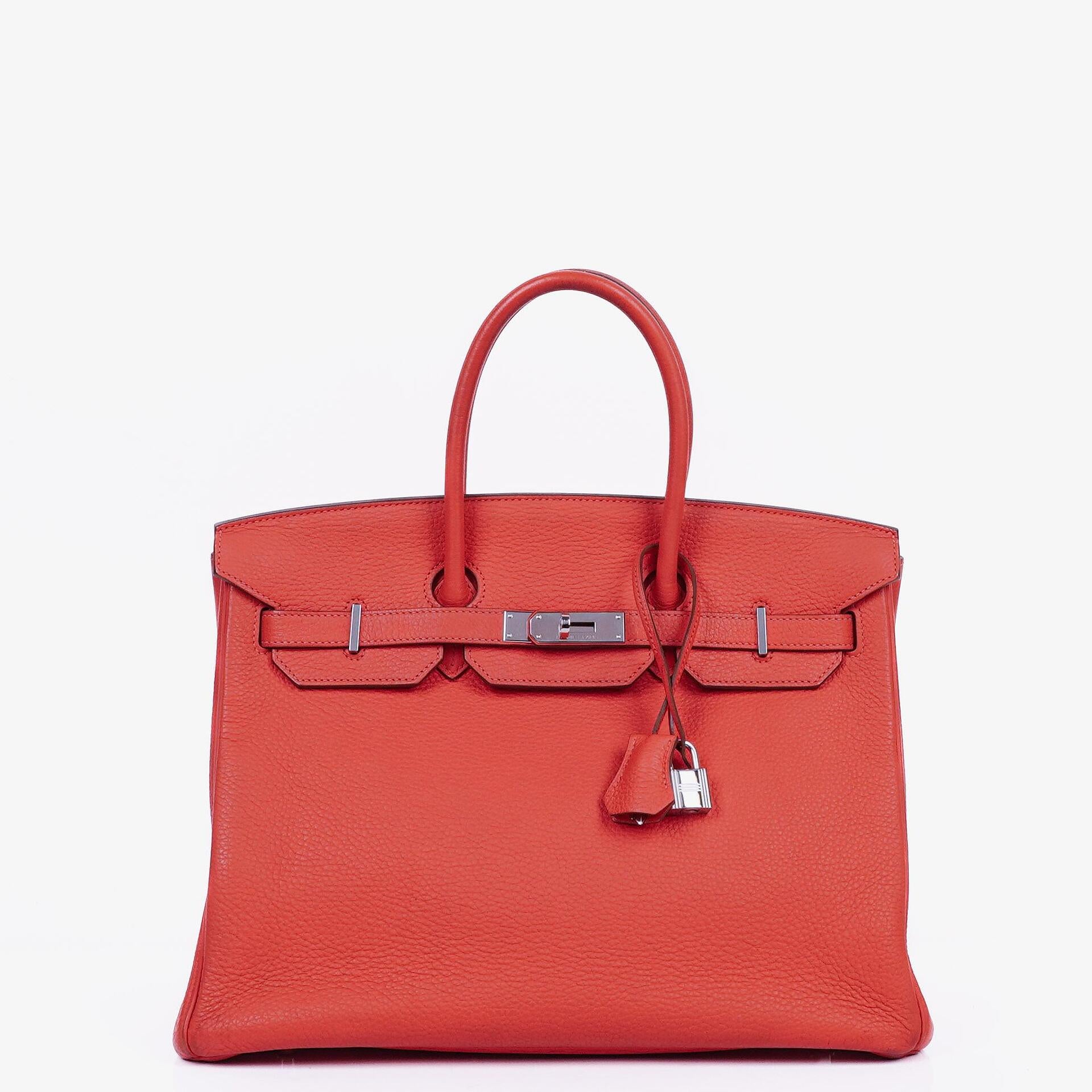 Hermes Birkin 35 Rose Jaipur Taurillon Clemence With Palladium Hardware