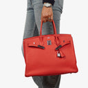 Hermes Birkin 35 Rose Jaipur Taurillon Clemence With Palladium Hardware