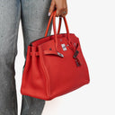 Hermes Birkin 35 Rose Jaipur Taurillon Clemence With Palladium Hardware