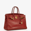 Hermes Birkin 35 Rouge H Ardennes With Gold Hardware