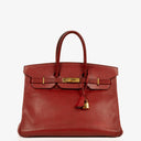 Hermes Birkin 35 Rouge H Ardennes With Gold Hardware