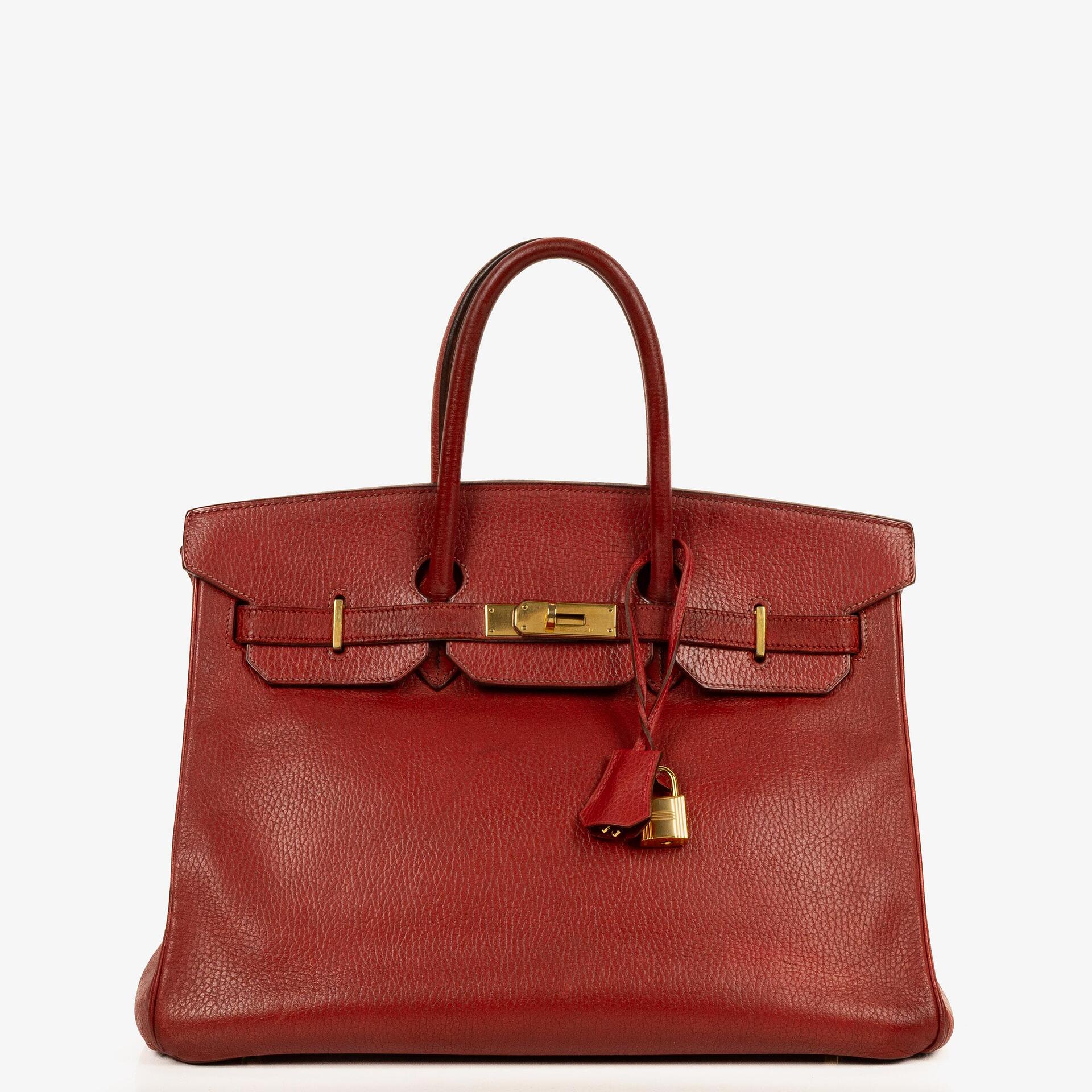 Hermes Birkin 35 Rouge H Ardennes With Gold Hardware