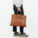 Hermes Birkin 40 Retourne Gold Courchevel Leather With Gold Hardware