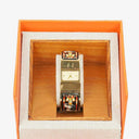 Hermes Black Equestrian Enamel and Gold Plated Loquet Bangle Quartz Watch L01.201