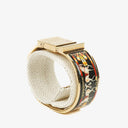 Hermes Black Equestrian Enamel and Gold Plated Loquet Bangle Quartz Watch L01.201