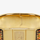 Hermes Black Equestrian Enamel and Gold Plated Loquet Bangle Quartz Watch L01.201