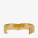 Hermes Black Equestrian Enamel and Gold Plated Loquet Bangle Quartz Watch L01.201