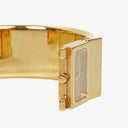Hermes Black Equestrian Enamel and Gold Plated Loquet Bangle Quartz Watch L01.201