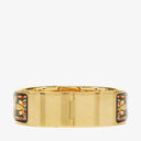Hermes Black Equestrian Enamel and Gold Plated Loquet Bangle Quartz Watch L01.201