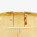 Hermes Black Equestrian Enamel and Gold Plated Loquet Bangle Quartz Watch L01.201